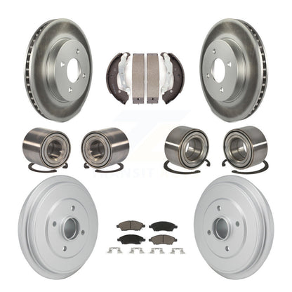 Bearing Coated Brake Rotor Pad Shoe Front Rear Kit (10Pc) For Nissan Micra Versa