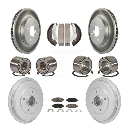 Bearing Coated Brake Rotor Pad Shoe Front Rear Kit (10Pc) For Nissan Micra Versa
