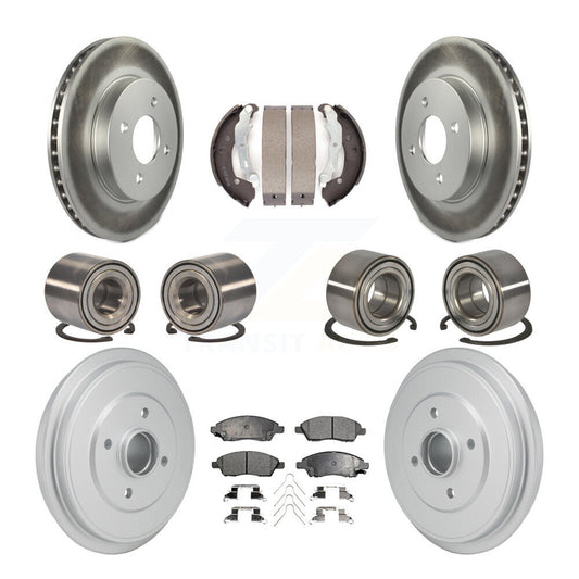 Bearing Coated Brake Rotor Pad Shoe Front Rear Kit (10Pc) For Nissan Micra Versa