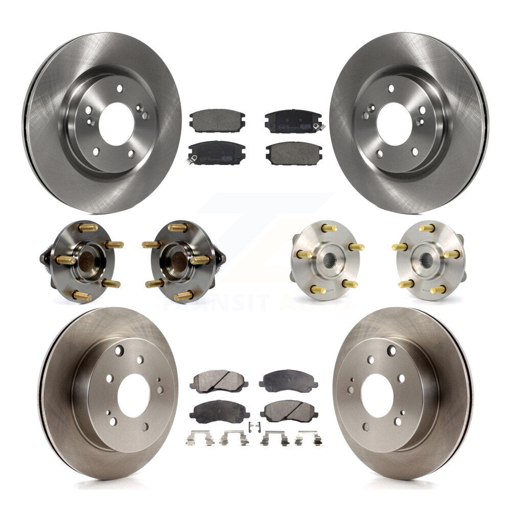Hub Bearing Brake Rotor Pad Front Rear Kit (10Pc) For 06 Mitsubishi Eclipse 3.8L