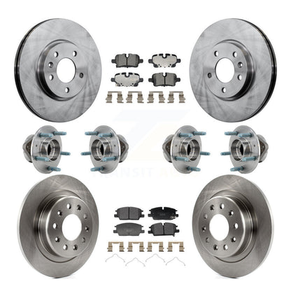 Hub Bearing Brake Rotor Pads Front Rear Kit (10Pc) For Chevrolet Equinox GMC 4WD
