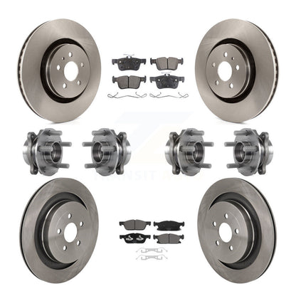 Hub Bearing Brake Rotor Pad Front Rear Kit (10Pc) For 19-23 Lincoln Nautilus AWD