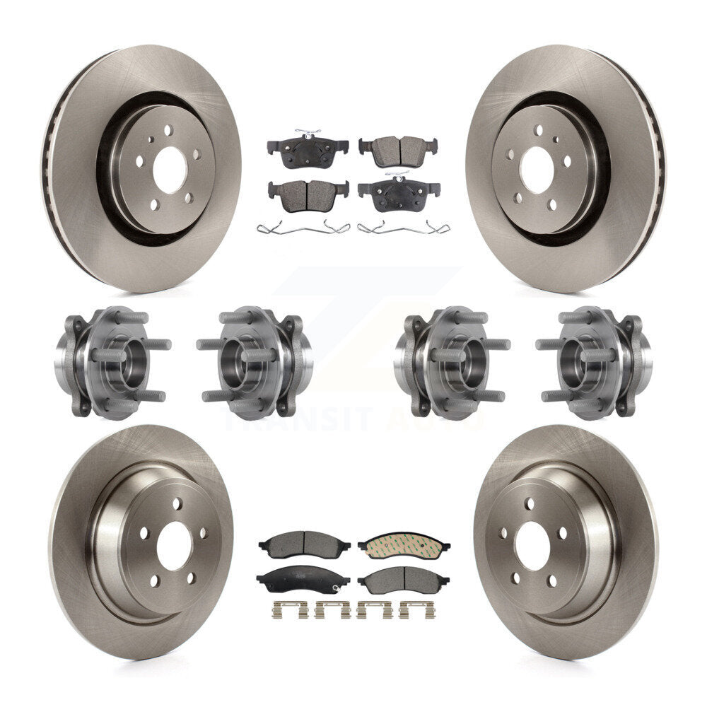 Hub Bearing Brake Rotor Pad Front Rear Kit (10Pc) For 22-23 Lincoln Nautilus AWD