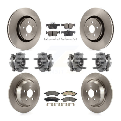 Hub Bearing Brake Rotor Pad Front Rear Kit (10Pc) For 22-23 Lincoln Nautilus AWD