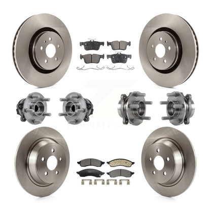 Hub Bearing Brake Rotor Pad Front Rear Kit (10Pc) For 22-23 Lincoln Nautilus FWD