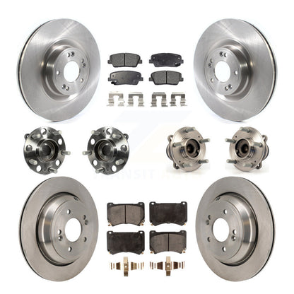 Hub Bearing Disc Brake Rotor & Pads Front Rear Kit (10Pc) For 2011 Hyundai Equus