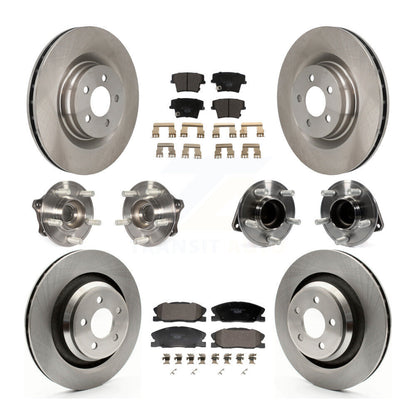 Hub Bearings Disc Brake Rotors And Pads Front Rear Kit (10Pc) For Dodge Charger