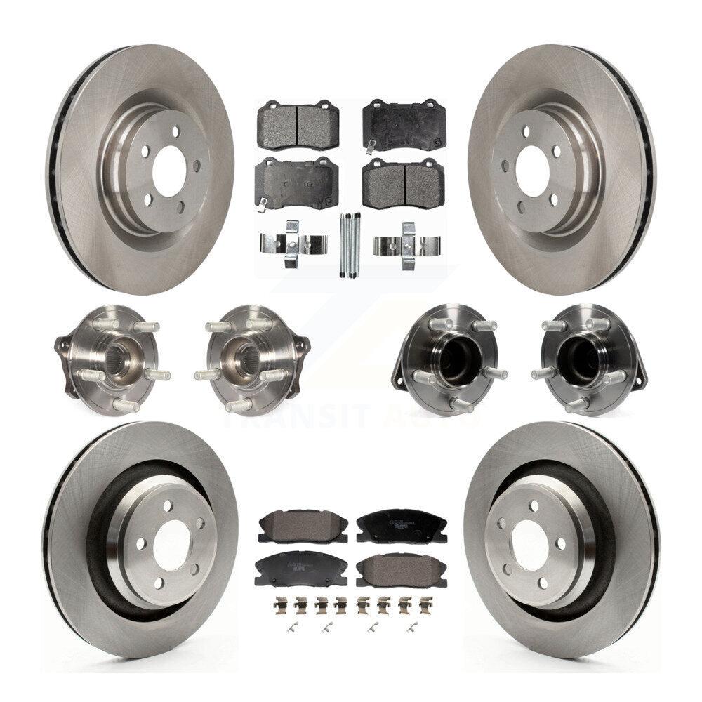 Hub Bearings Disc Brake Rotors And Pads Front Rear Kit (10Pc) For Dodge Charger