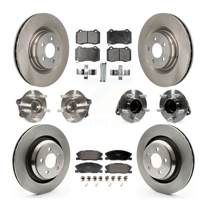 Hub Bearings Disc Brake Rotors And Pads Front Rear Kit (10Pc) For Dodge Charger