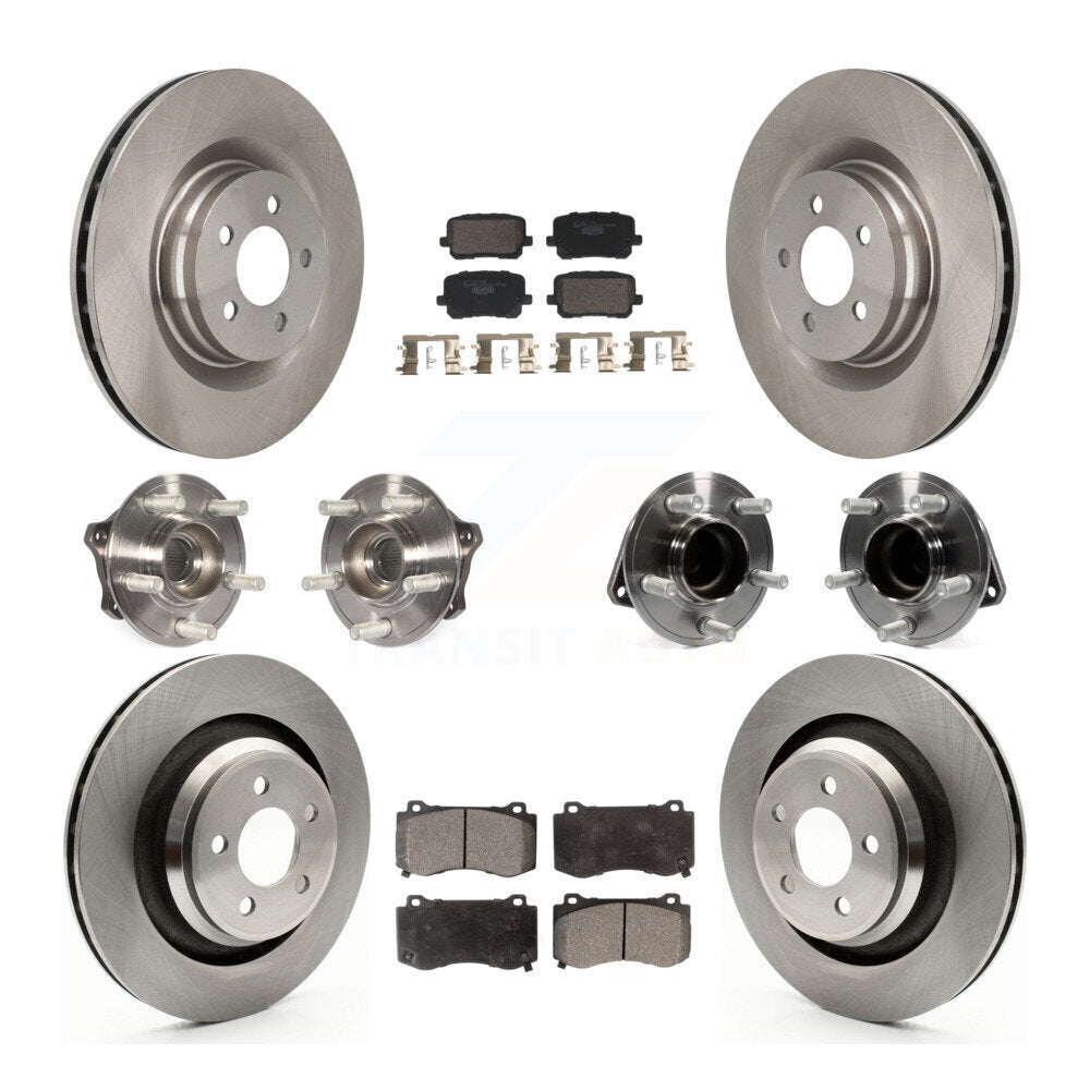 Hub Bearings Disc Brake Rotors And Pads Front Rear Kit (10Pc) For Dodge Charger