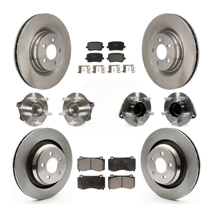 Hub Bearings Disc Brake Rotors And Pads Front Rear Kit (10Pc) For Dodge Charger