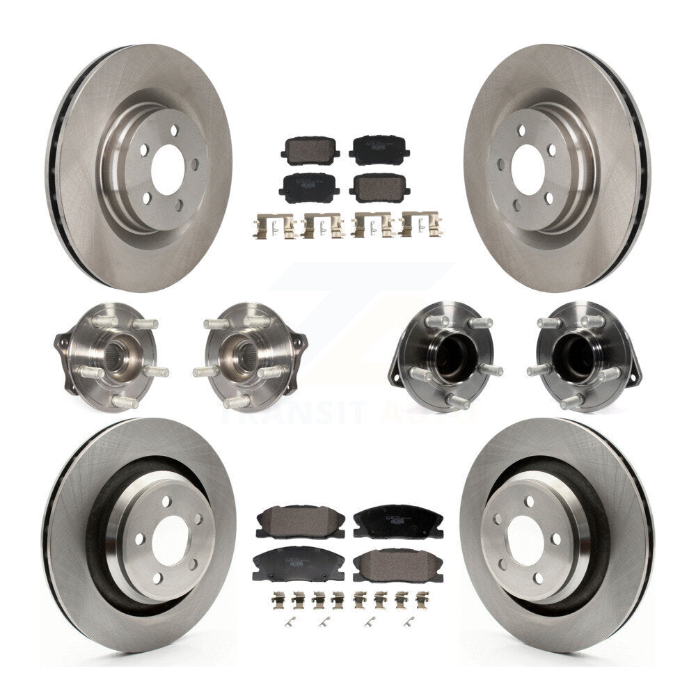 Hub Bearings Disc Brake Rotors And Pads Front Rear Kit (10Pc) For Dodge Charger