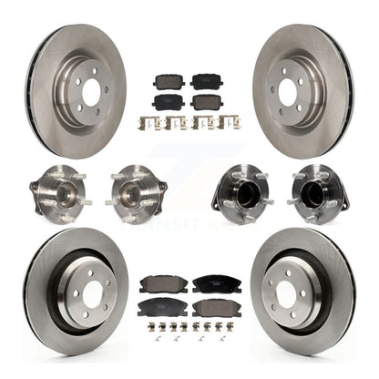 Hub Bearings Disc Brake Rotors And Pads Front Rear Kit (10Pc) For Dodge Charger