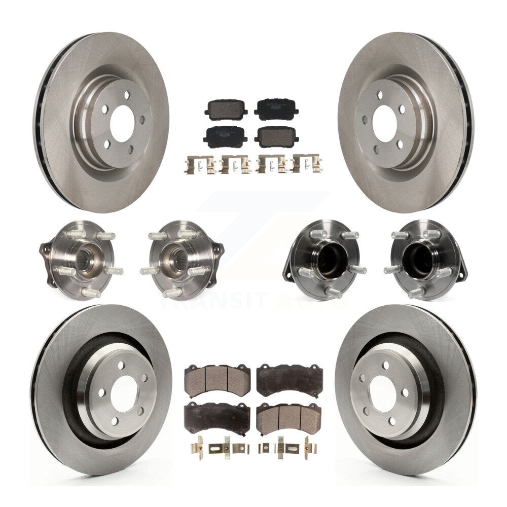 Hub Bearings Disc Brake Rotors And Pads Front Rear Kit (10Pc) For Dodge Charger