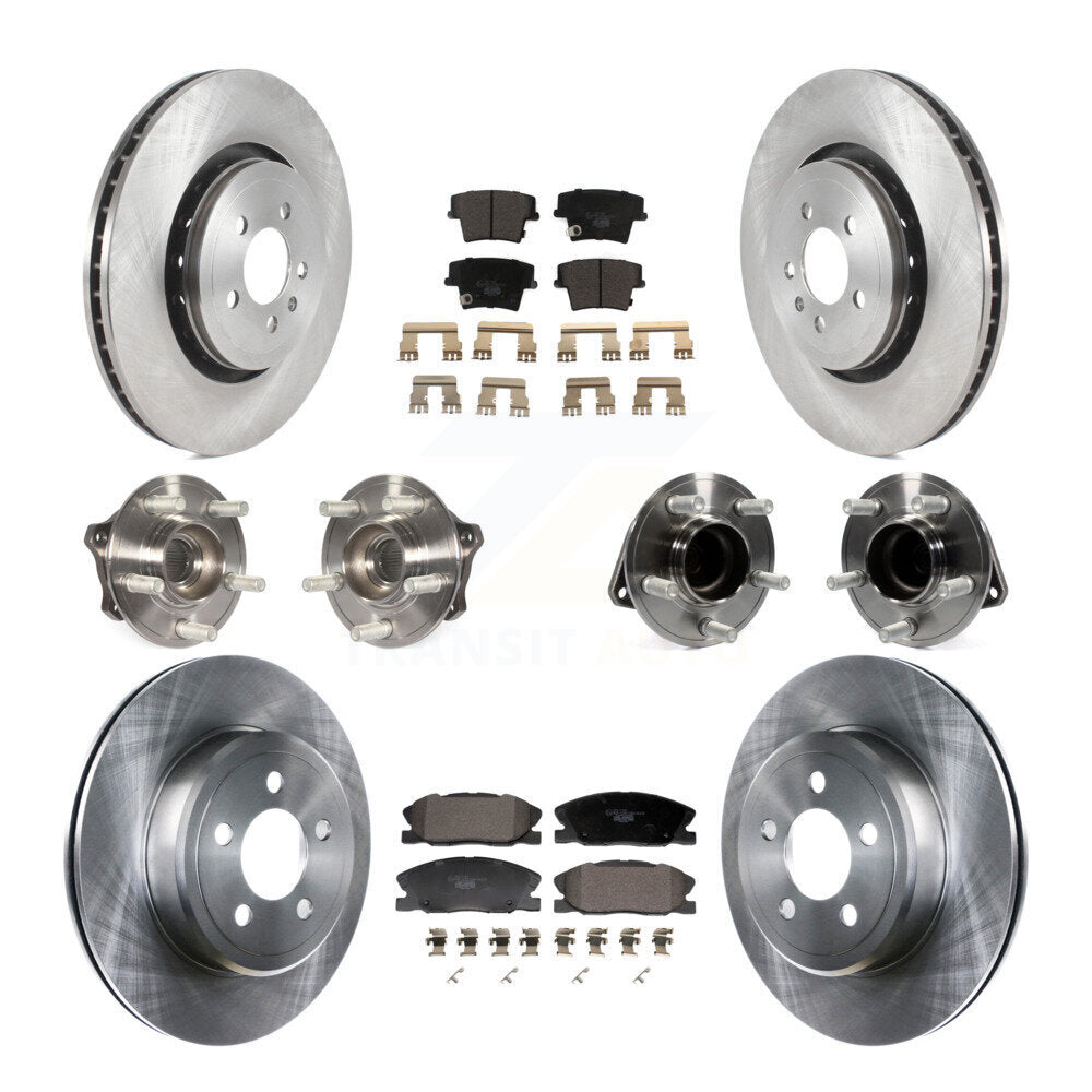 Hub Bearings Disc Brake Rotors And Pads Front Rear Kit (10Pc) For Dodge Charger