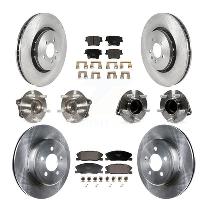 Hub Bearings Disc Brake Rotors And Pads Front Rear Kit (10Pc) For Dodge Charger