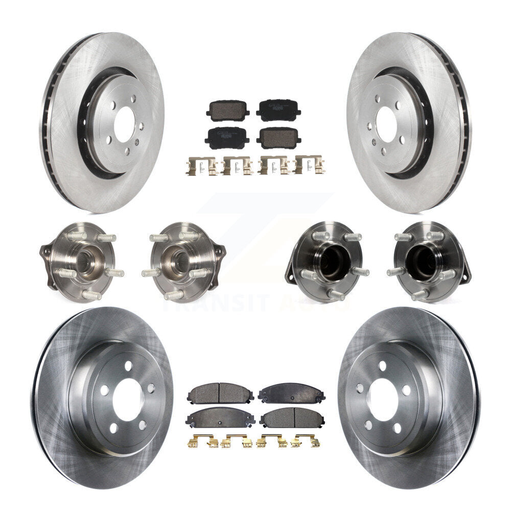 Hub Bearings Disc Brake Rotors And Pads Front Rear Kit (10Pc) For Dodge Charger