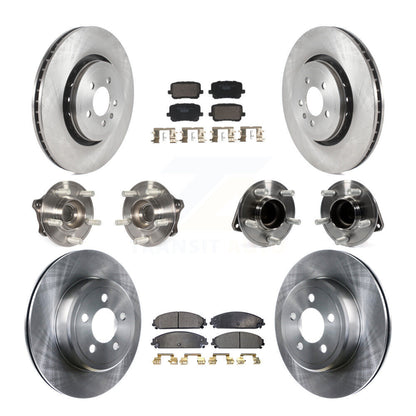Hub Bearings Disc Brake Rotors And Pads Front Rear Kit (10Pc) For Dodge Charger