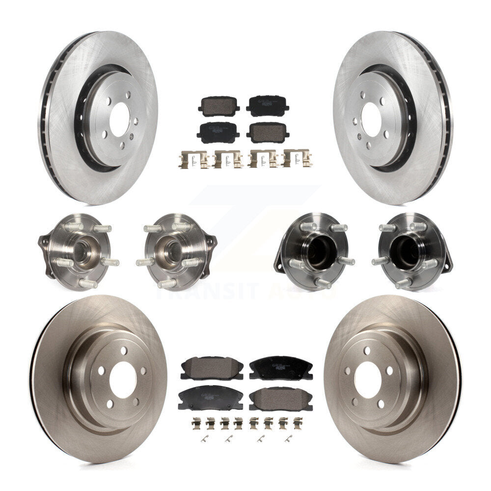 Hub Bearings Disc Brake Rotors And Pads Front Rear Kit (10Pc) For Dodge Charger