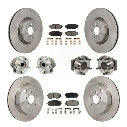 Hub Bearing Brake Rotor And Pad Front Rear Kit (10Pc) For 2019 Toyota 86 Base/GT