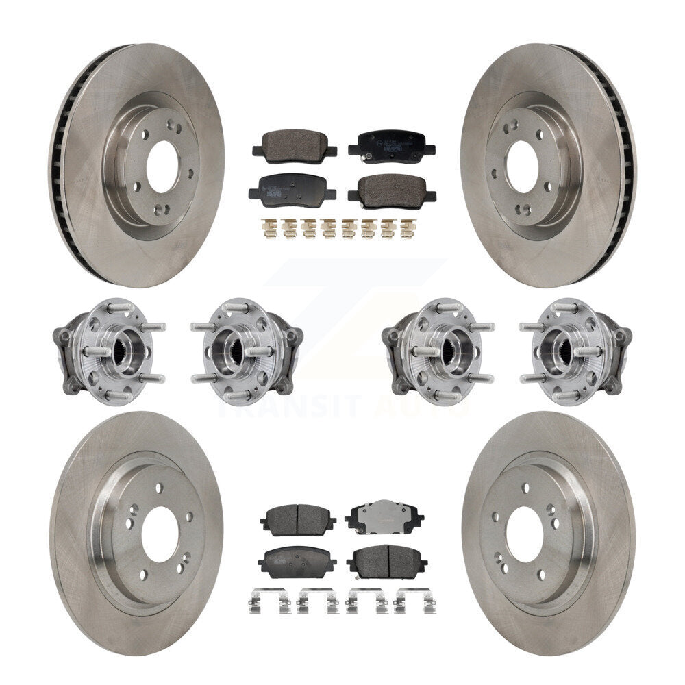 Hub Bearing Disc Brake Rotor Pads Front Rear Kit (10Pc) For Hyundai Santa Fe Kia