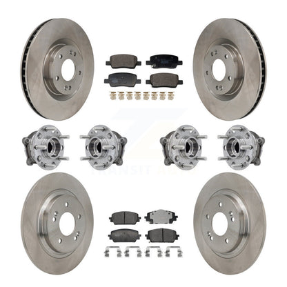Hub Bearing Disc Brake Rotor Pads Front Rear Kit (10Pc) For Hyundai Santa Fe Kia