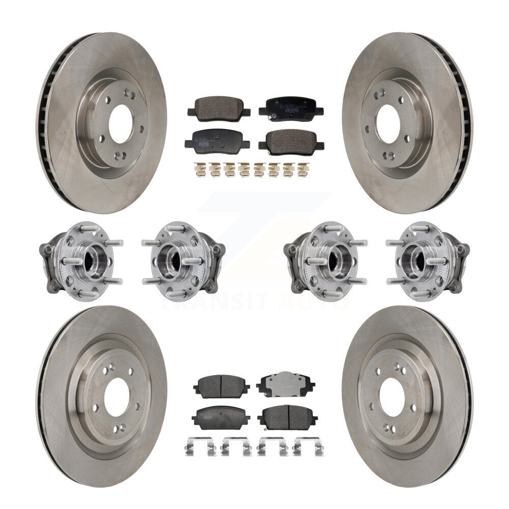 Hub Bearing Disc Brake Rotor Pads Front Rear Kit (10Pc) For Hyundai Santa Fe Kia