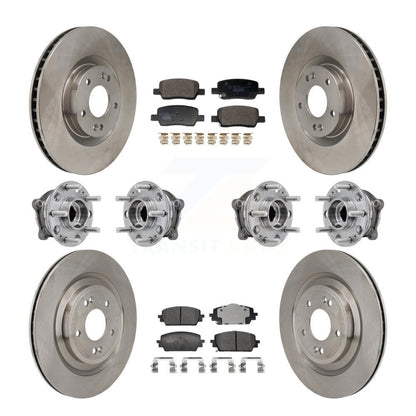 Hub Bearing Disc Brake Rotor Pads Front Rear Kit (10Pc) For Hyundai Santa Fe Kia