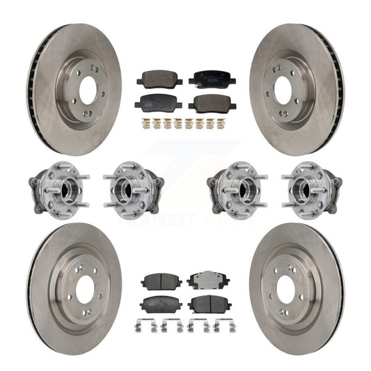 Hub Bearing Disc Brake Rotor Pads Front Rear Kit (10Pc) For Hyundai Santa Fe Kia