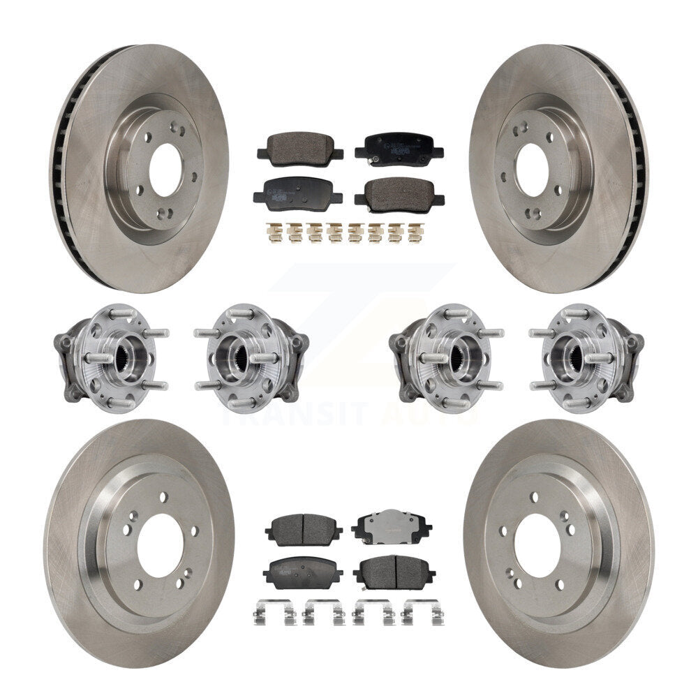 Hub Bearing Brake Rotor And Pad Front Rear Kit (10Pc) For Hyundai Santa Cruz AWD