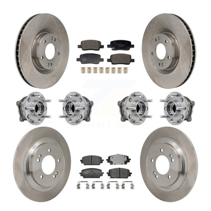 Hub Bearing Brake Rotor And Pad Front Rear Kit (10Pc) For Hyundai Santa Cruz AWD