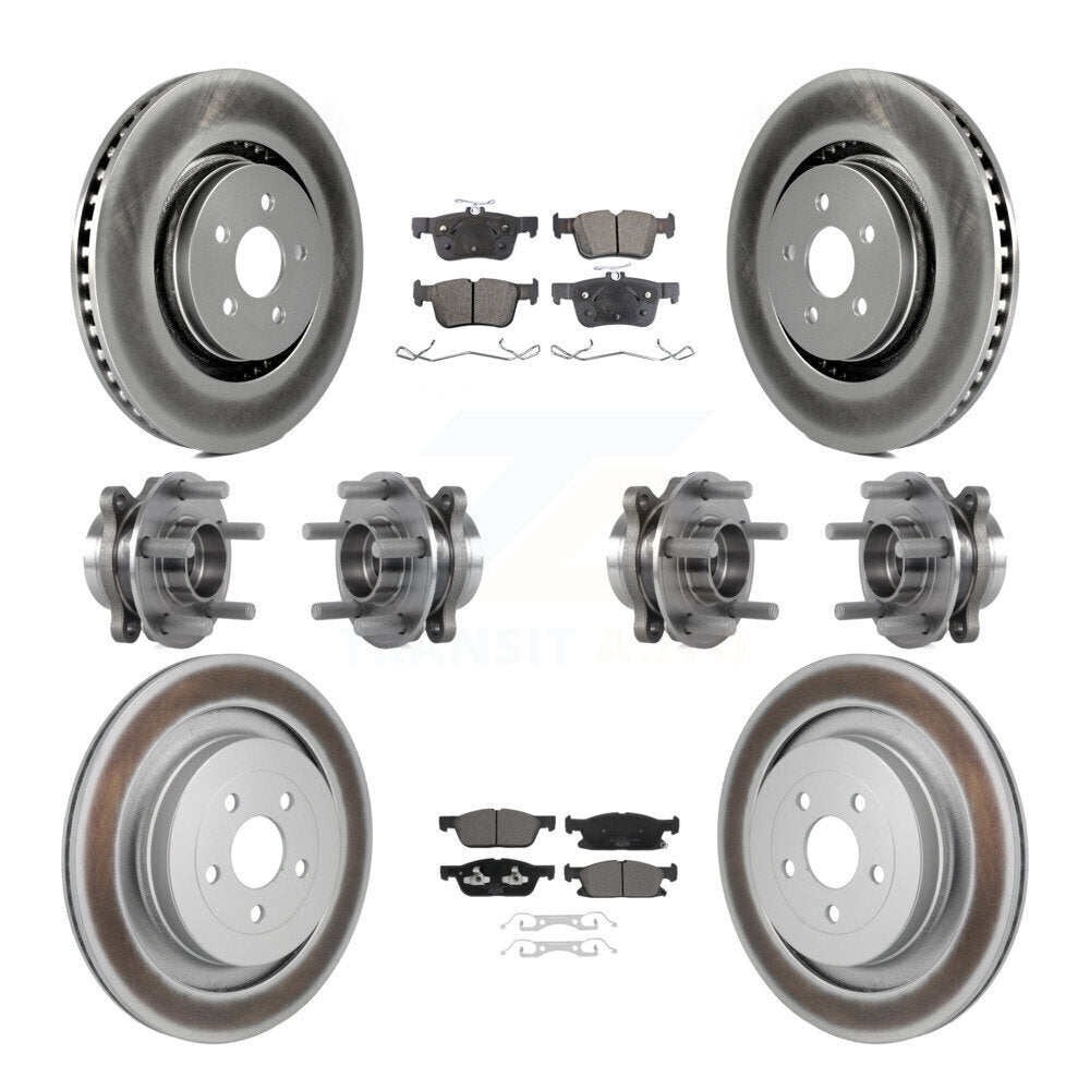 Hub Bearing Coat Brake Rotor Pads Front Rear Kit (10Pc) For Lincoln Nautilus AWD