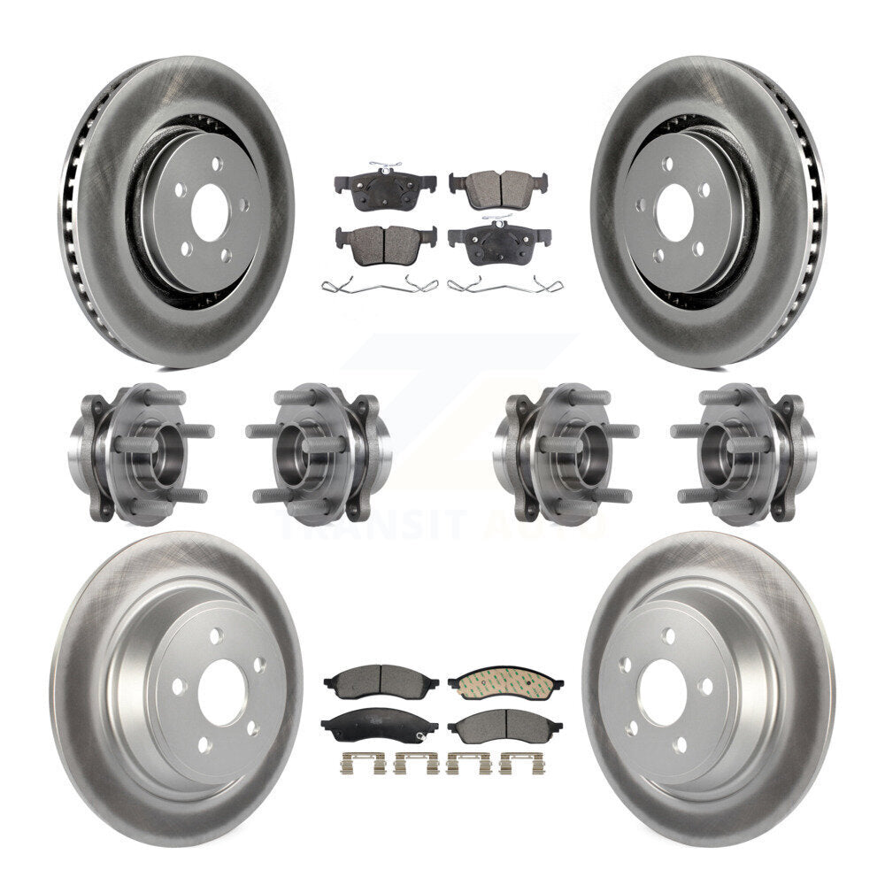 Hub Bearing Coat Brake Rotor Pads Front Rear Kit (10Pc) For Lincoln Nautilus AWD