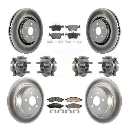 Hub Bearing Coat Brake Rotor Pads Front Rear Kit (10Pc) For Lincoln Nautilus AWD