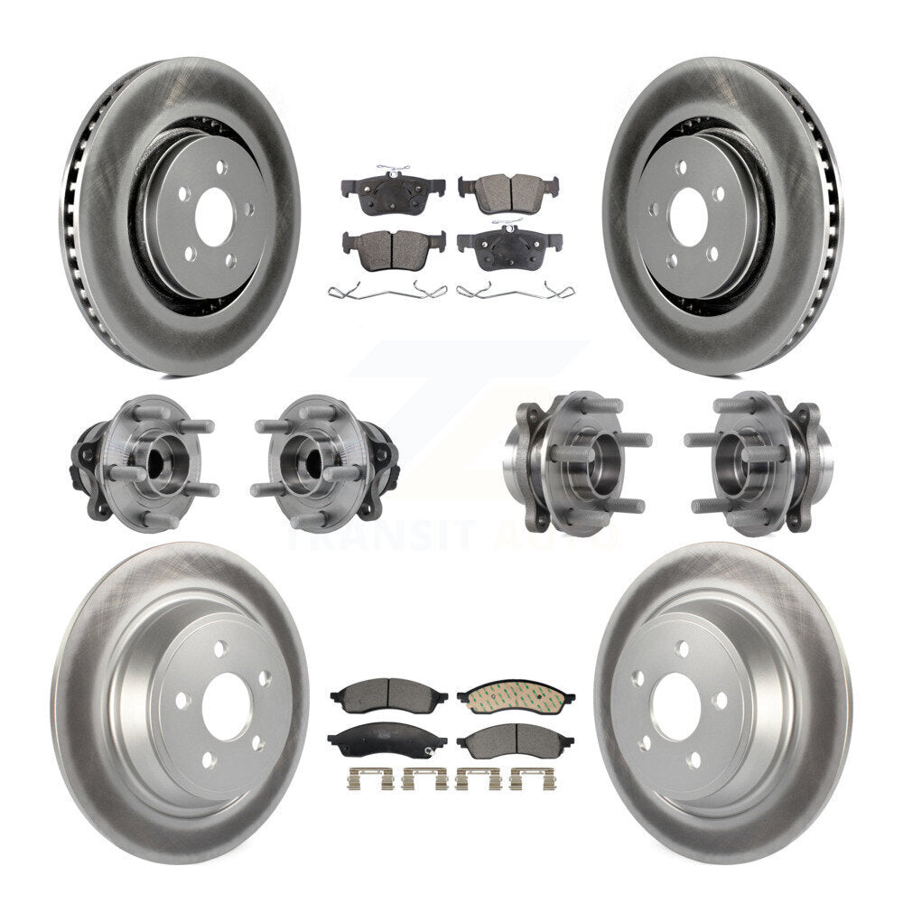 Hub Bearing Coat Brake Rotor Pads Front Rear Kit (10Pc) For Lincoln Nautilus FWD