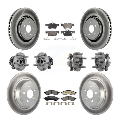 Hub Bearing Coat Brake Rotor Pads Front Rear Kit (10Pc) For Lincoln Nautilus FWD