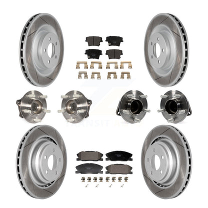 Hub Bearing Coated Disc Brake Rotor Pads Front Rear Kit (10Pc) For Dodge Charger