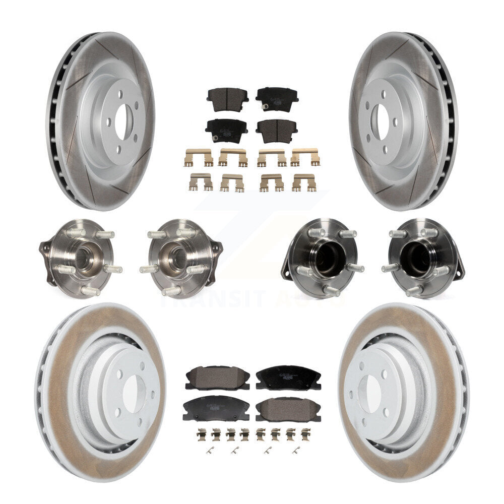 Hub Bearing Coated Disc Brake Rotor Pads Front Rear Kit (10Pc) For Dodge Charger