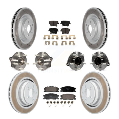 Hub Bearing Coated Disc Brake Rotor Pads Front Rear Kit (10Pc) For Dodge Charger