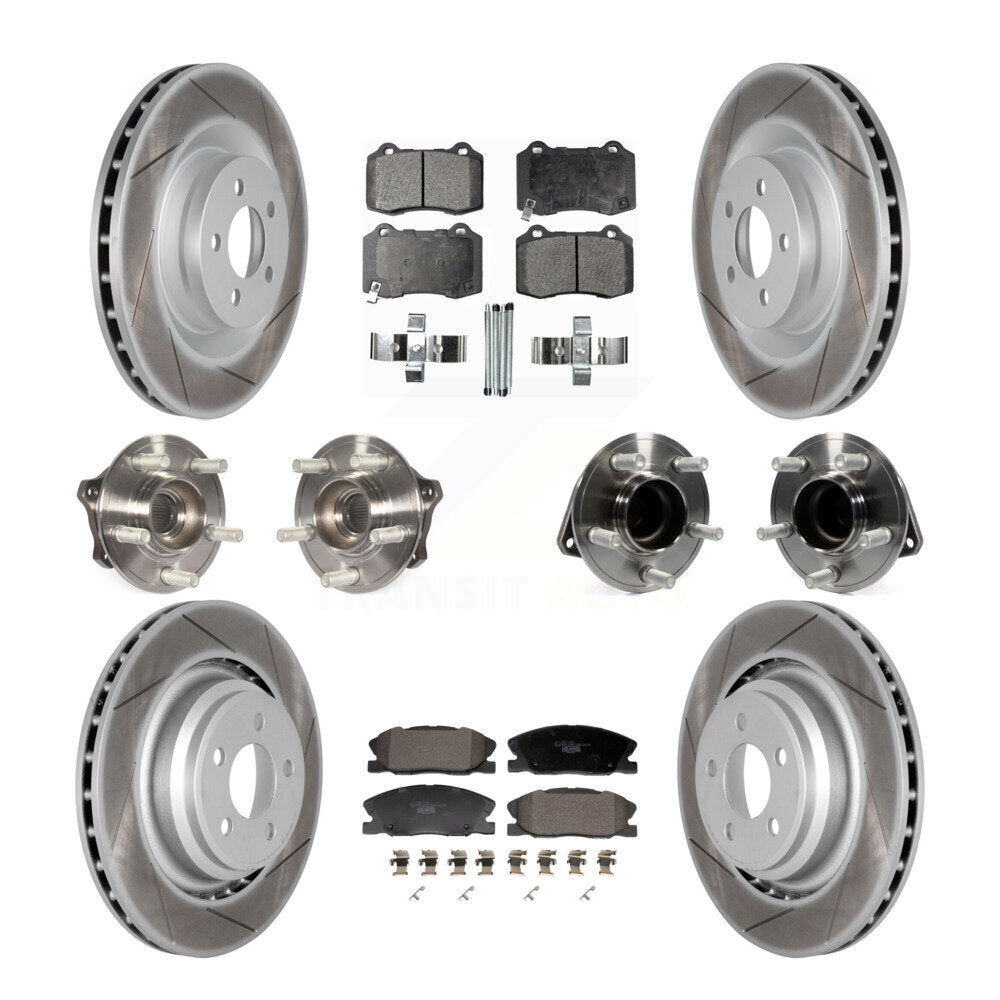 Hub Bearing Coated Disc Brake Rotor Pads Front Rear Kit (10Pc) For Dodge Charger