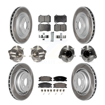 Hub Bearing Coated Disc Brake Rotor Pads Front Rear Kit (10Pc) For Dodge Charger