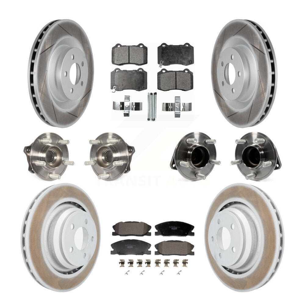Hub Bearing Coated Disc Brake Rotor Pads Front Rear Kit (10Pc) For Dodge Charger