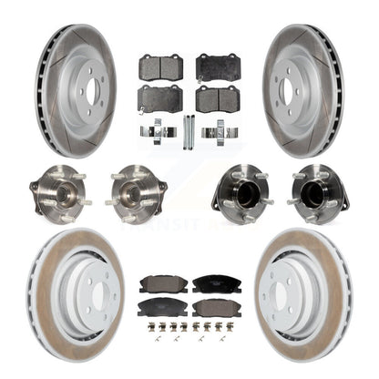 Hub Bearing Coated Disc Brake Rotor Pads Front Rear Kit (10Pc) For Dodge Charger