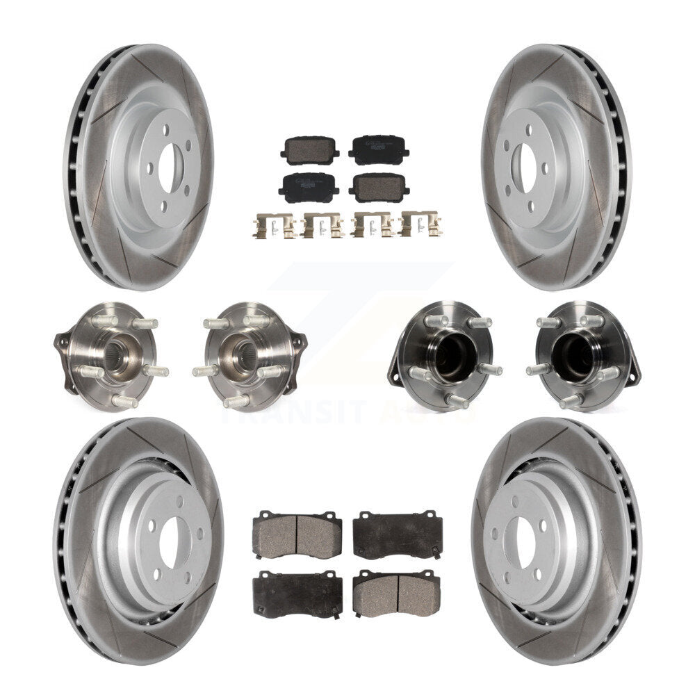 Hub Bearing Coated Disc Brake Rotor Pads Front Rear Kit (10Pc) For Dodge Charger