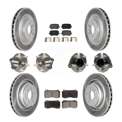 Hub Bearing Coated Disc Brake Rotor Pads Front Rear Kit (10Pc) For Dodge Charger