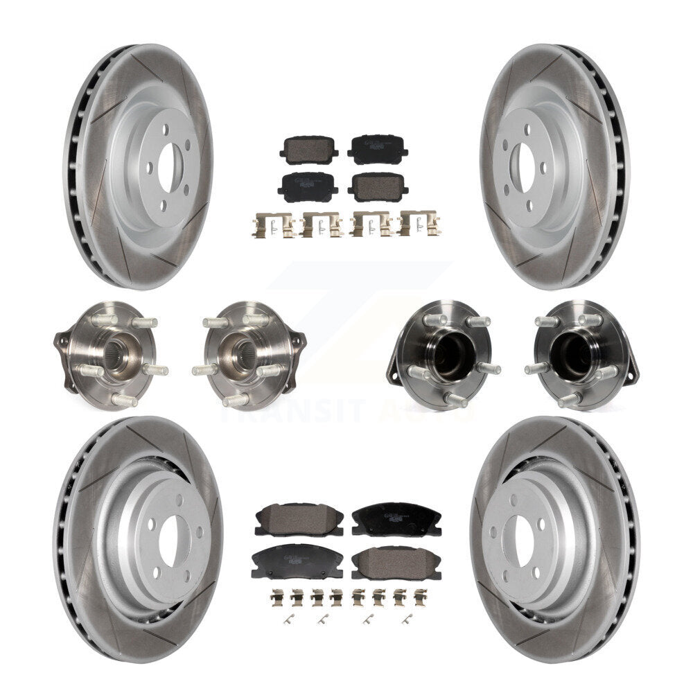 Hub Bearing Coated Disc Brake Rotor Pads Front Rear Kit (10Pc) For Dodge Charger