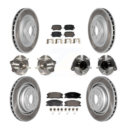 Hub Bearing Coated Disc Brake Rotor Pads Front Rear Kit (10Pc) For Dodge Charger
