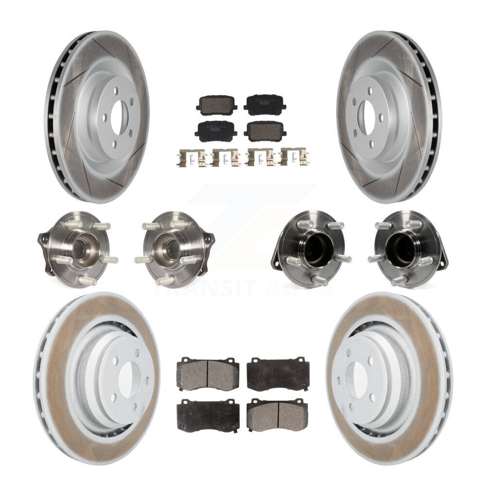Hub Bearing Coated Disc Brake Rotor Pads Front Rear Kit (10Pc) For Dodge Charger
