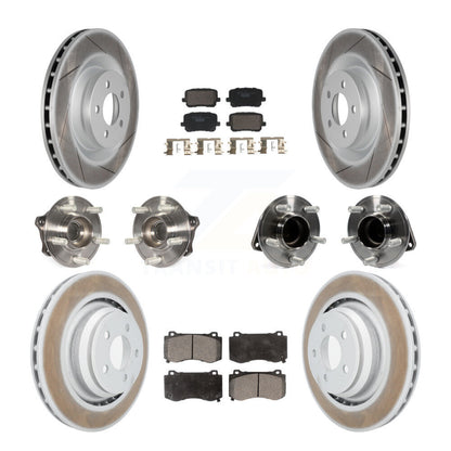 Hub Bearing Coated Disc Brake Rotor Pads Front Rear Kit (10Pc) For Dodge Charger