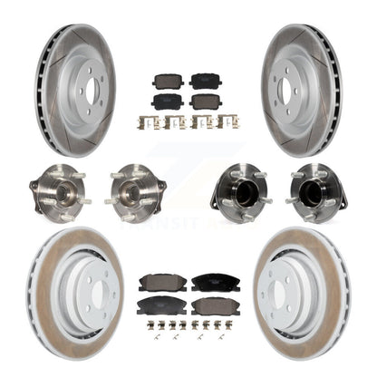 Hub Bearing Coated Disc Brake Rotor Pads Front Rear Kit (10Pc) For Dodge Charger